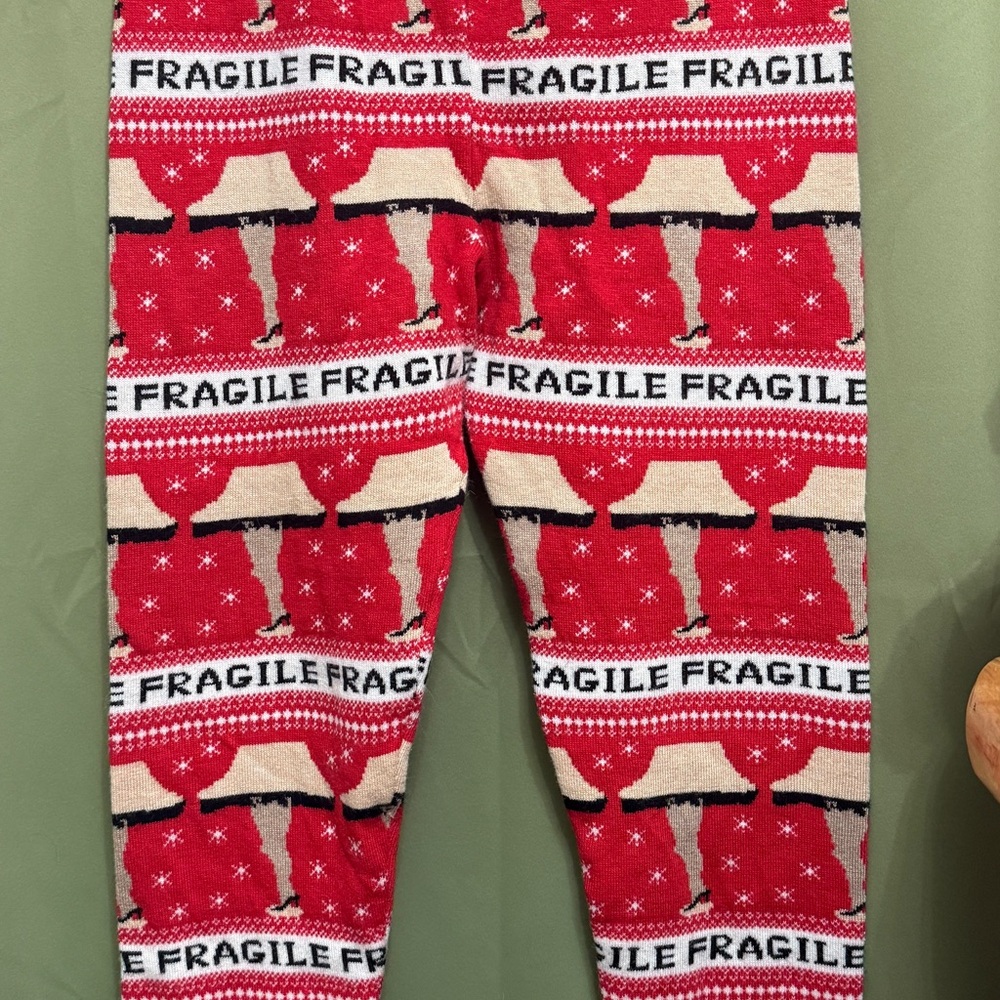 Red Fragile Print Leggings from “A Christmas Story”!